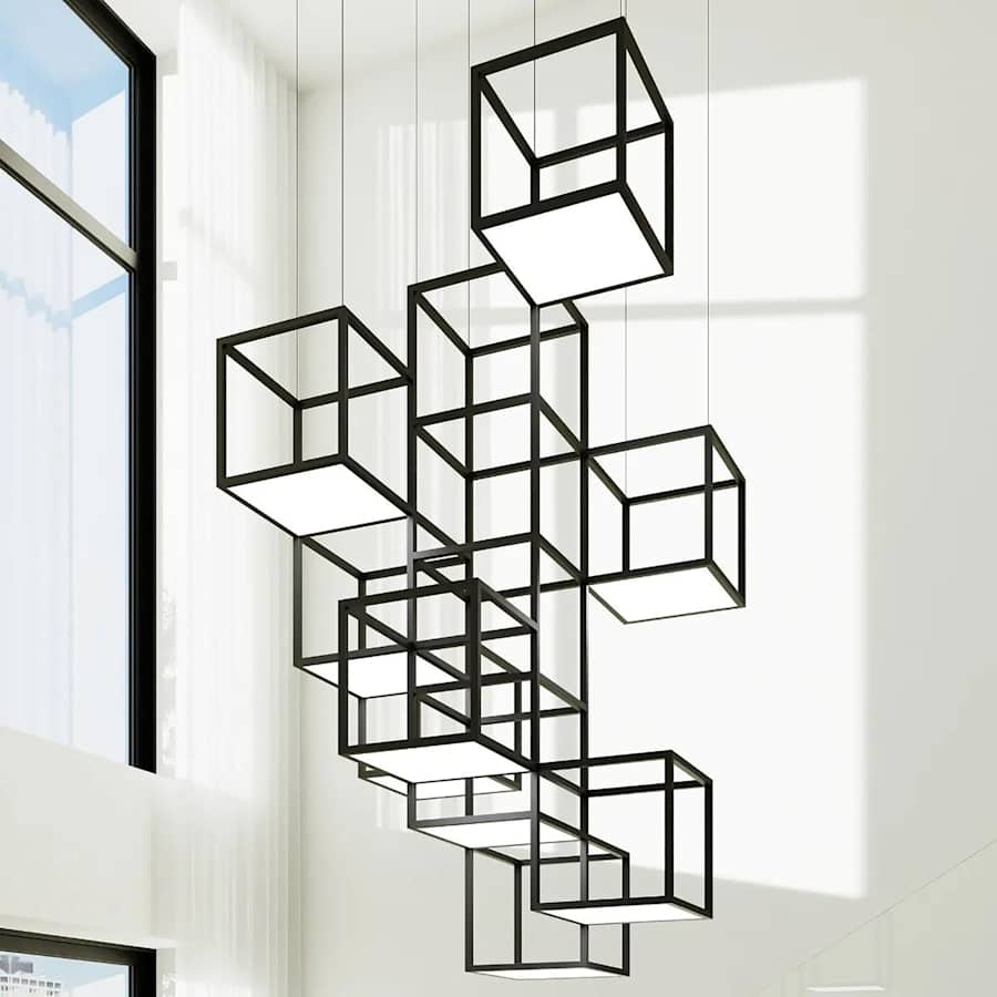 Sonneman Cubix 9 Light Vertical LED Pendant