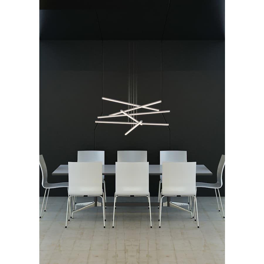Sonneman Stix 40" Wide 6 Arm LED Chandelier