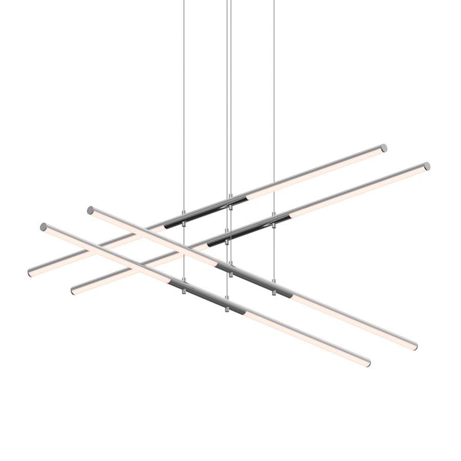 Sonneman Tik-Tak 47-1/2" Wide LED Two Tier Linear Chandelier with Optical Acrylic Shades