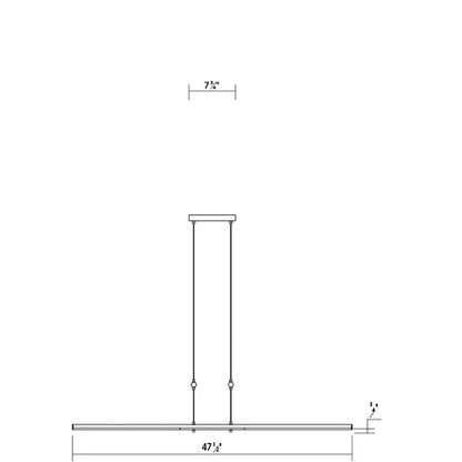 Sonneman Tik-Tak 47-1/2" Wide LED Two Tier Linear Chandelier with Optical Acrylic Shades