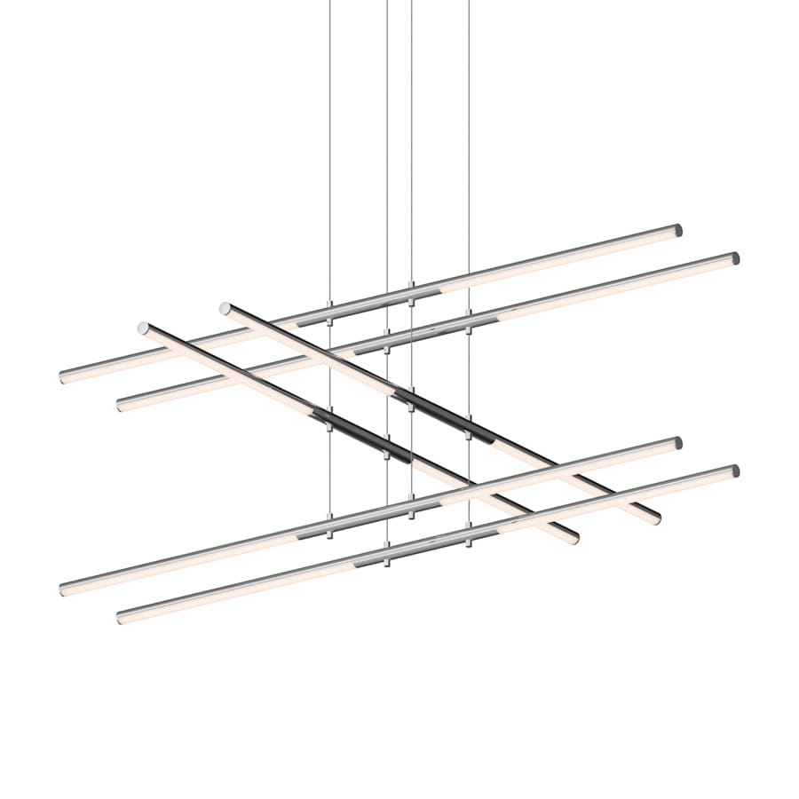 Sonneman Tik-Tak 47-1/2" Wide LED Three Tier Linear Chandelier with Optical Acrylic Shades