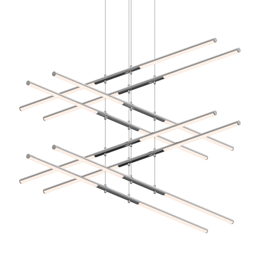 Sonneman Tik-Tak 47-1/2" Wide LED Four Tier Linear Chandelier with Optical Acrylic Shades