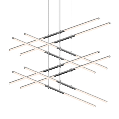 Sonneman Tik-Tak 47-1/2" Wide LED Four Tier Linear Chandelier with Optical Acrylic Shades