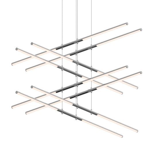 Sonneman Tik-Tak 47-1/2" Wide LED Four Tier Linear Chandelier with Optical Acrylic Shades
