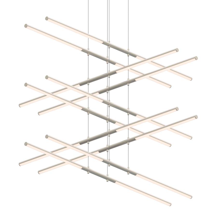 Sonneman Tik-Tak 47-1/2" Wide LED Five Tier Linear Chandelier with Optical Acrylic Shades