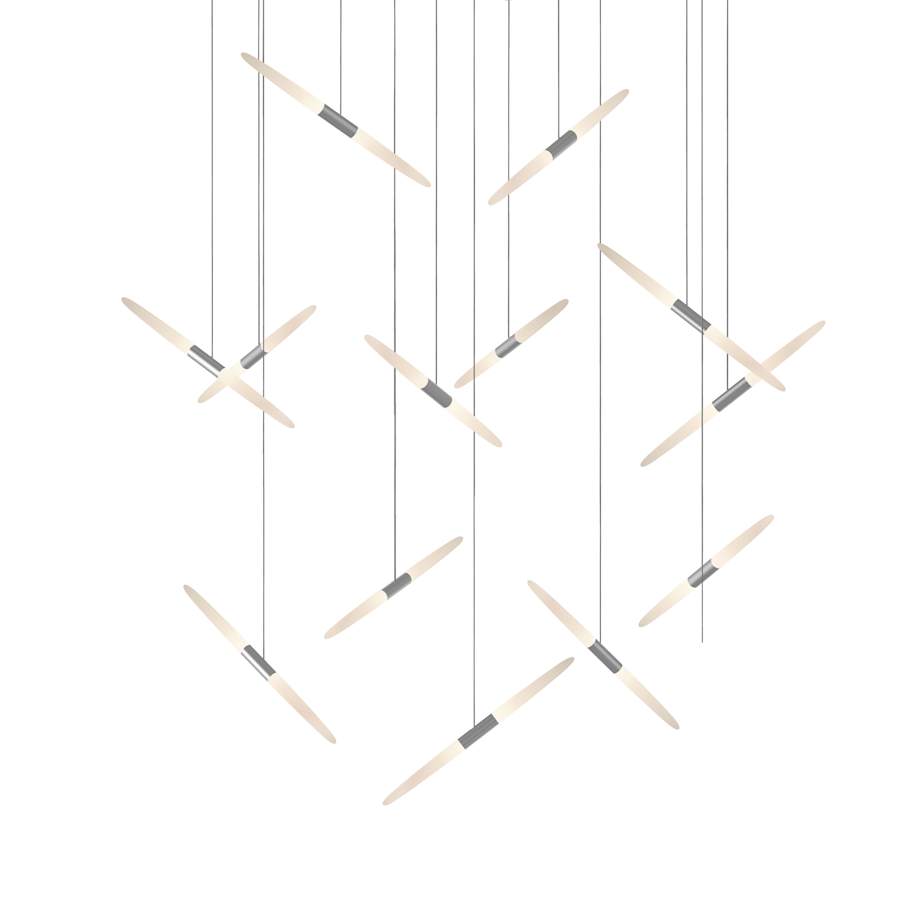 Sonneman Ballet 13 Light 27" Wide LED Abstract Multi Light Pendant with Flush Mounted Arms
