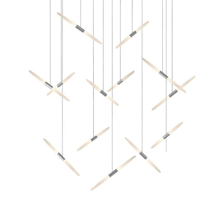 Sonneman Ballet 13 Light 27" Wide LED Abstract Multi Light Pendant with Flush Mounted Arms