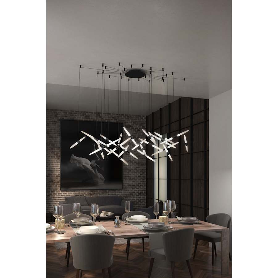 Sonneman Ballet 24 Light 49" Wide LED Abstract Multi Light Pendant with Flush Mounted Arms