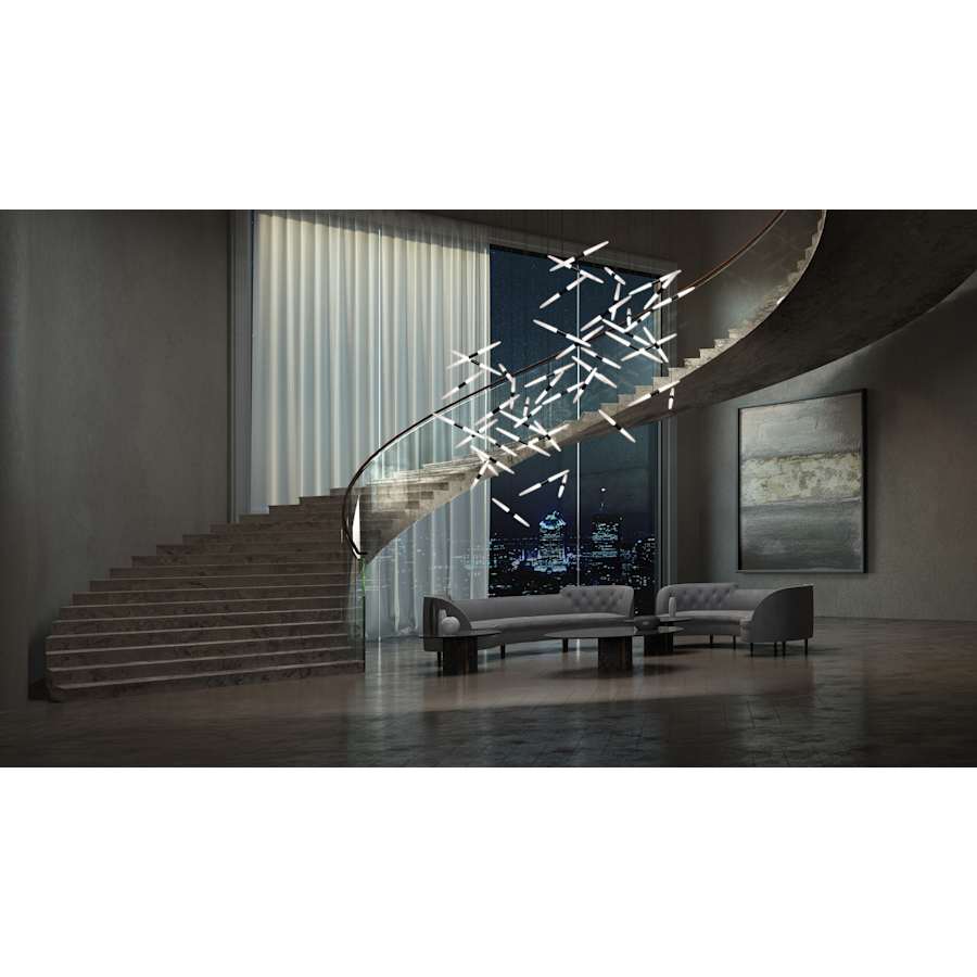Sonneman Ballet 24 Light 49" Wide LED Abstract Multi Light Pendant with Flush Mounted Arms