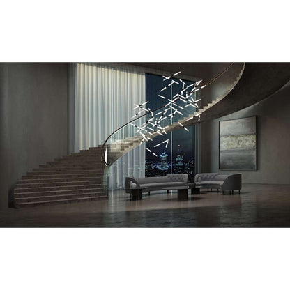 Sonneman Ballet 24 Light 49" Wide LED Abstract Multi Light Pendant with Flush Mounted Arms