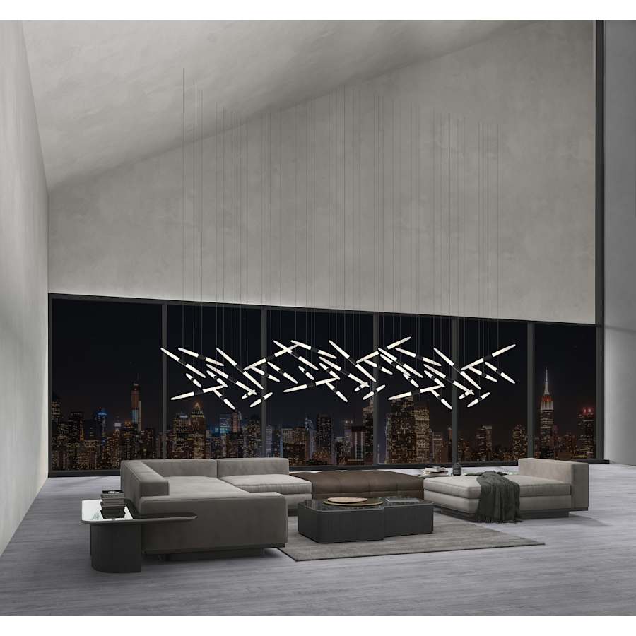 Sonneman Ballet 24 Light 49" Wide LED Abstract Multi Light Pendant with Flush Mounted Arms