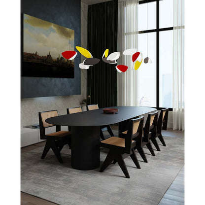 Sonneman Papillons 13 Light 58" Wide LED Suspension Multi Light Pendant with Black, Red, and Yellow Shades