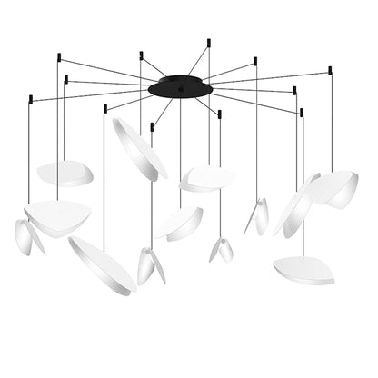 Sonneman Papillons 13 Light 30" Wide LED Suspension Multi Light Pendant with White Shades
