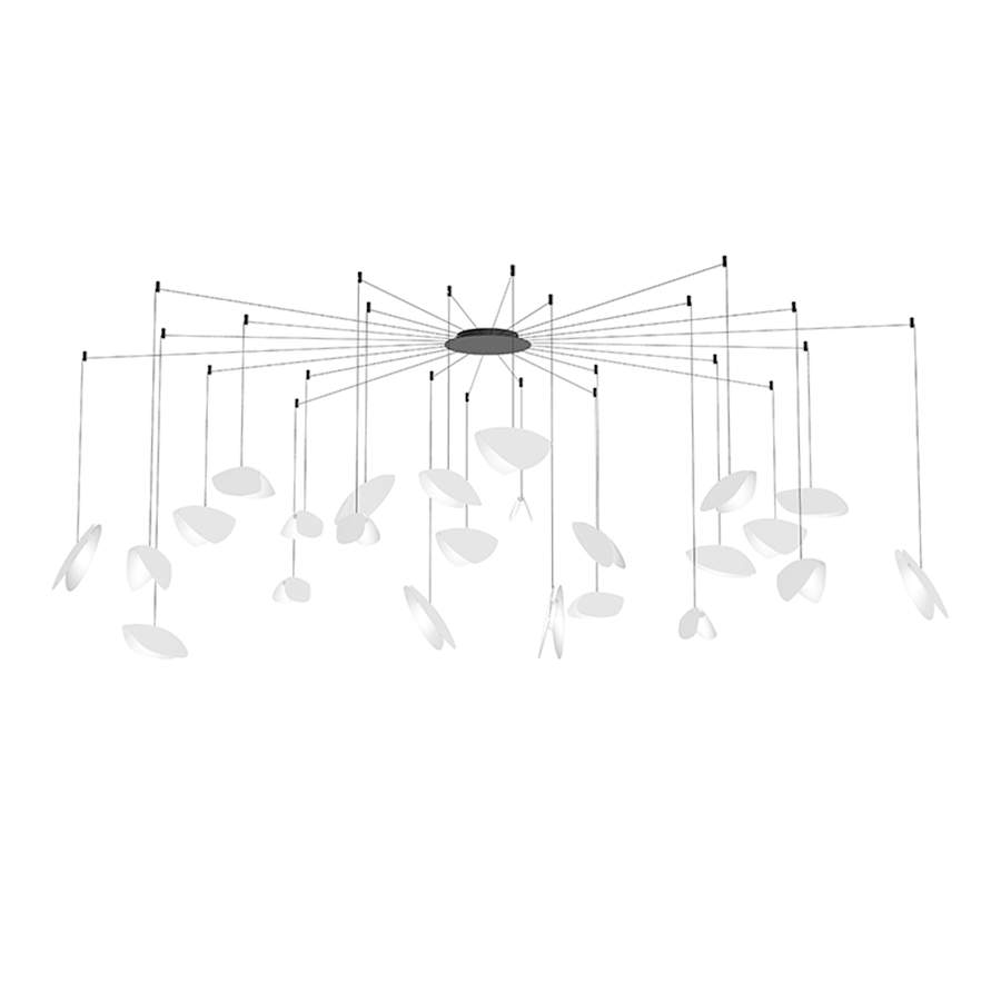 Sonneman Papillons 24 Light 36" Wide LED Suspension Multi Light Pendant with White Shades