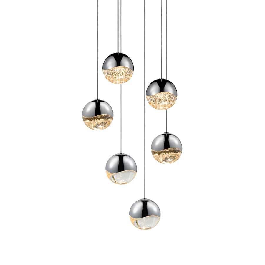 Sonneman Grapes 6 Light 12" Wide LED Suspension Multi Light Pendant