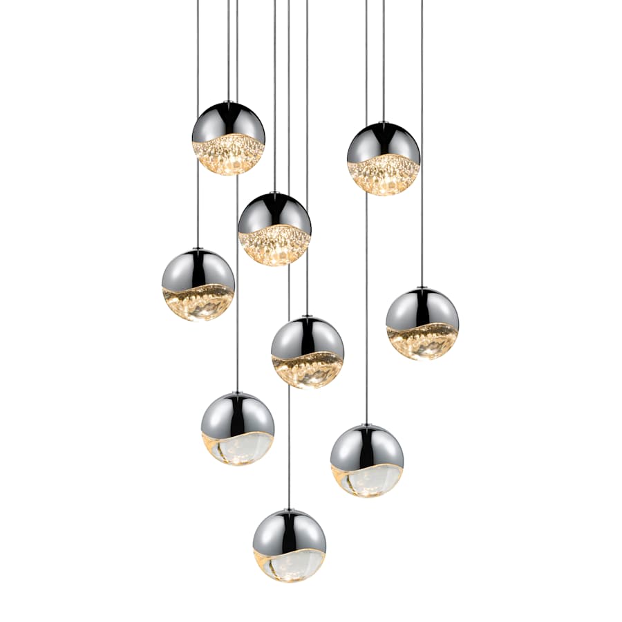Sonneman Grapes 9 Light 14" Wide LED Suspension Multi Light Pendant