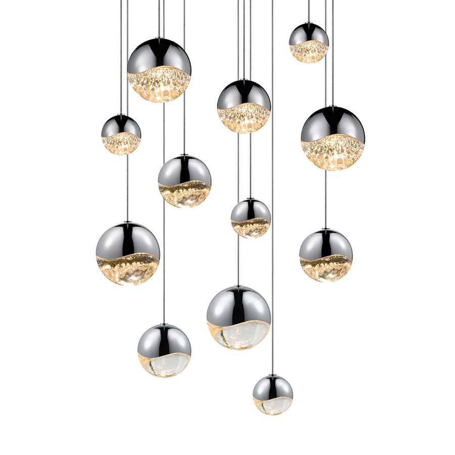 Sonneman Grapes 12 Light 17" Wide LED Suspension Multi Light Pendant
