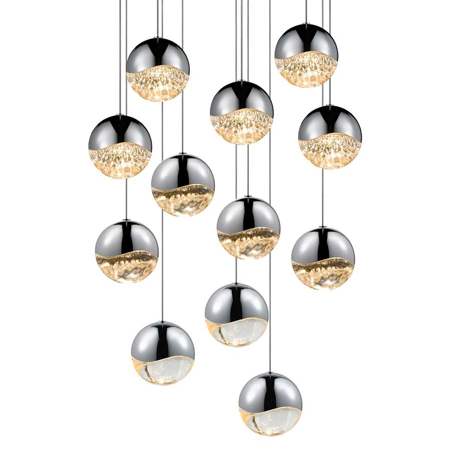 Sonneman Grapes 12 Light 17" Wide LED Suspension Multi Light Pendant
