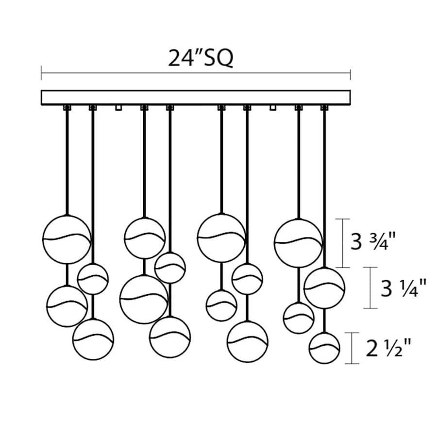 Sonneman Grapes 16 Light 23" Wide LED Suspension Multi Light Pendant