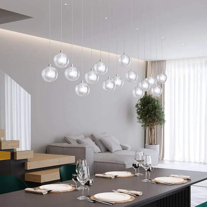 Sonneman Champagne Bubbles 6 Light 12" Wide LED Multi Light Pendant with Seeded Glass Shades