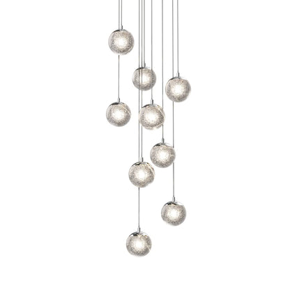 Sonneman Champagne Bubbles 9 Light 14" Wide LED Multi Light Pendant with Seeded Glass Shades