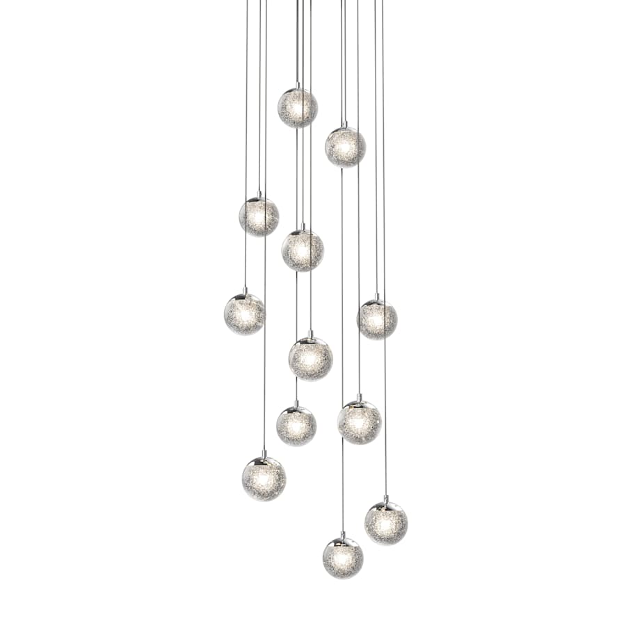 Sonneman Champagne Bubbles 12 Light 17-1/4" Wide LED Multi Light Pendant with Seeded Glass Shades