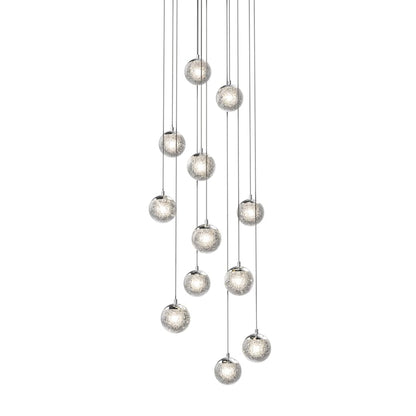 Sonneman Champagne Bubbles 12 Light 17-1/4" Wide LED Multi Light Pendant with Seeded Glass Shades