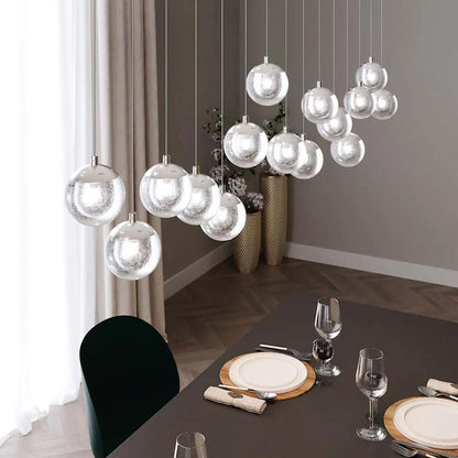 Sonneman Champagne Bubbles 12 Light 17-1/4" Wide LED Multi Light Pendant with Seeded Glass Shades