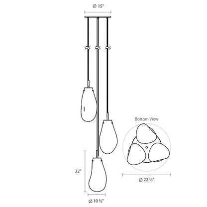 Sonneman Liquid 3 Light 22-1/2" Wide Full Sized Pendant
