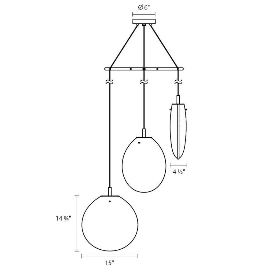 Sonneman Cantina 3 Light 36" Wide Full Sized Pendant