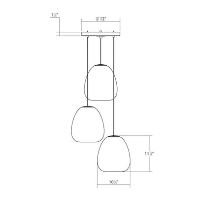 Sonneman Mela 3 Light 20" Wide LED Multi Light Pendant