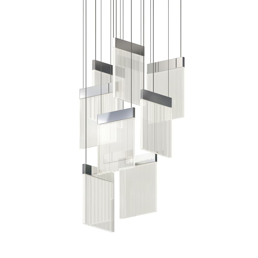 Sonneman V Panels 17" Wide Suspension Multi Light Pendant