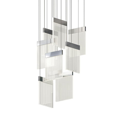 Sonneman V Panels 17" Wide Suspension Multi Light Pendant