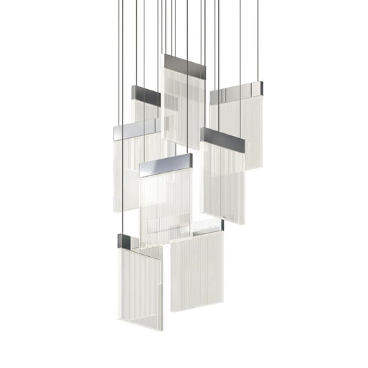 Sonneman V Panels 17" Wide Suspension Multi Light Pendant