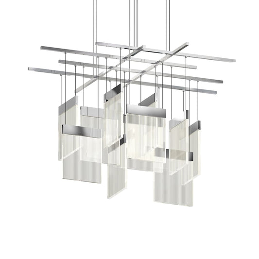 Sonneman V Panels 47" Wide Suspension Multi Light Pendant