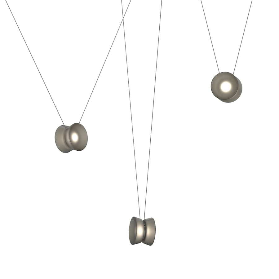 Sonneman Yo-Yo 79" Wide LED Multi Light Pendant with Smoke Glass Shades