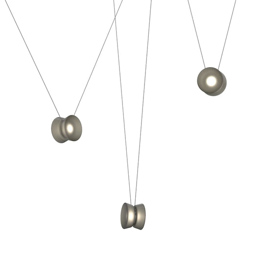Sonneman Yo-Yo 79" Wide LED Multi Light Pendant with Smoke Glass Shades