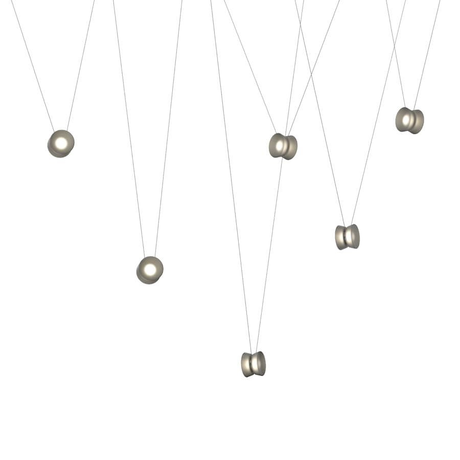 Sonneman Yo-Yo 156" Wide LED Multi Light Pendant with Smoke Glass Shades
