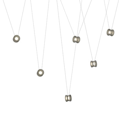 Sonneman Yo-Yo 156" Wide LED Multi Light Pendant with Smoke Glass Shades