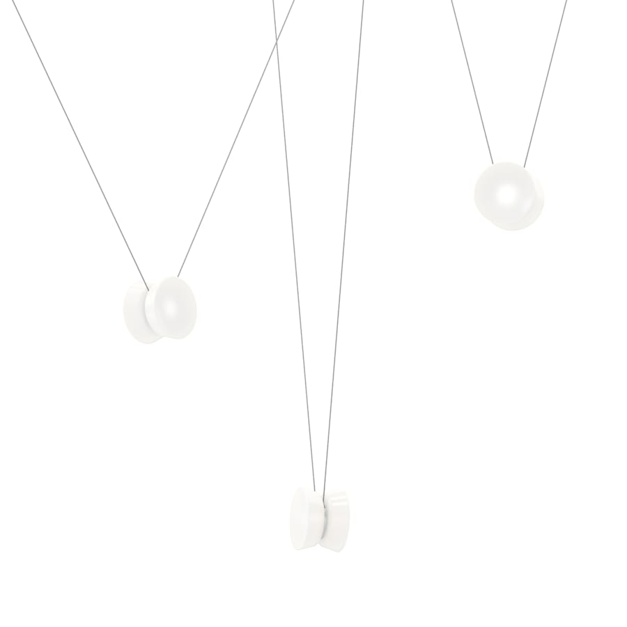 Sonneman Yo-Yo 79" Wide LED Multi Light Pendant with White Glass Shades