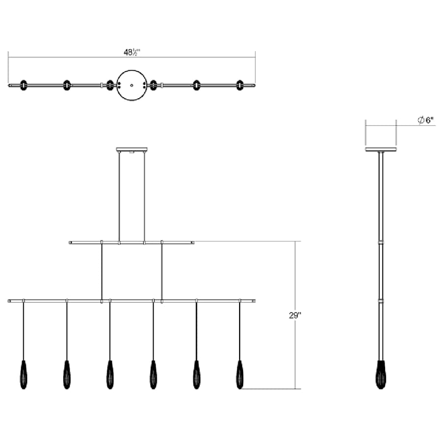 Sonneman Suspenders LED 2-Tier Linear Pendant