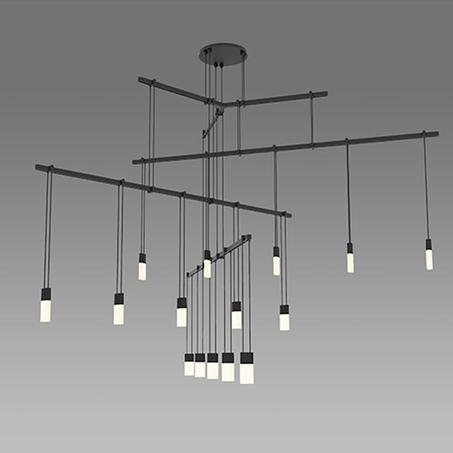 Sonneman Suspenders LED 4-Tier Tri-Bar Multi Light Pendant