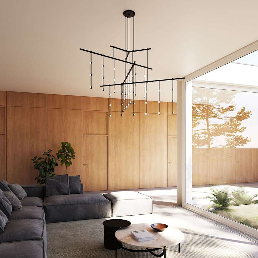 Sonneman Suspenders LED 4-Tier Tri-Bar Multi Light Pendant