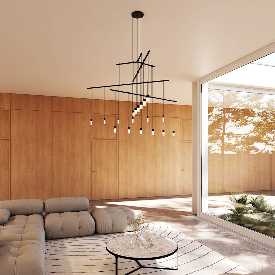 Sonneman Suspenders LED 4-Tier Tri-Bar Multi Light Pendant