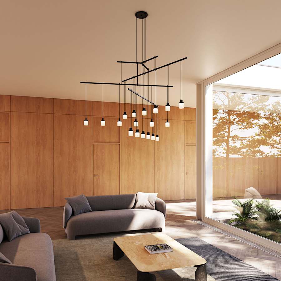 Sonneman Suspenders LED 4-Tier Tri-Bar Multi Light Pendant