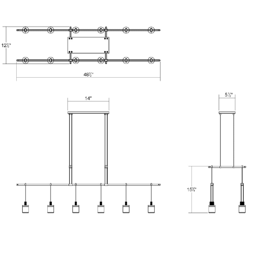 Sonneman Suspenders 48" Wide Suspension Pendant