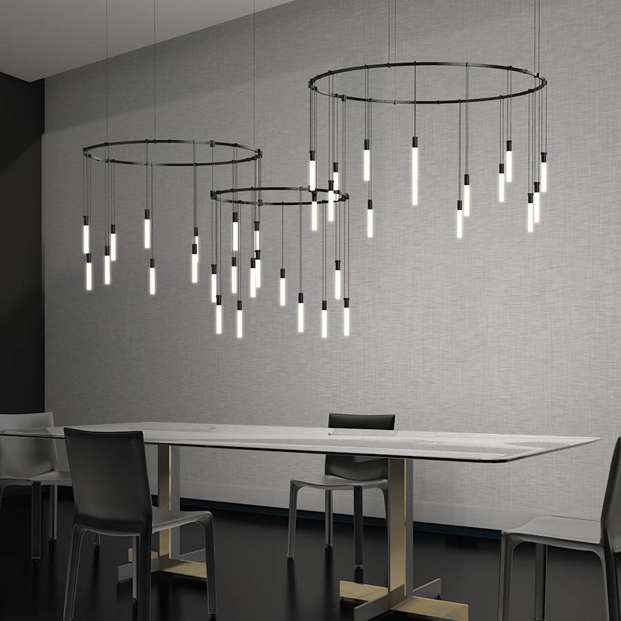 Sonneman Suspenders LED 3-Bar Offset Ring Multi Light Pendant