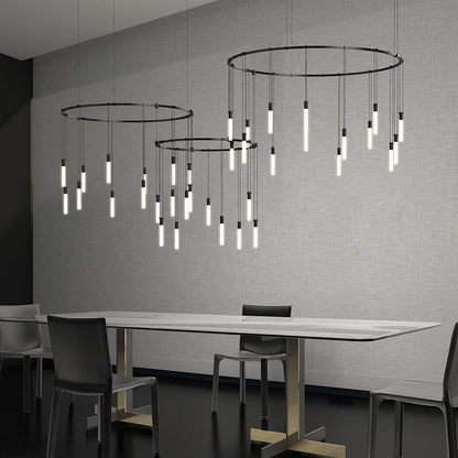 Sonneman Suspenders LED 3-Bar Offset Ring Multi Light Pendant