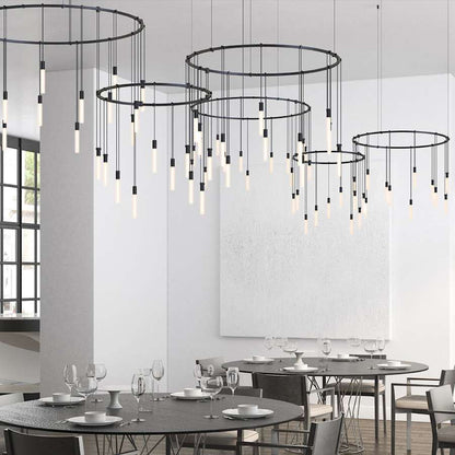 Sonneman Suspenders LED 3-Bar Offset Ring Multi Light Pendant