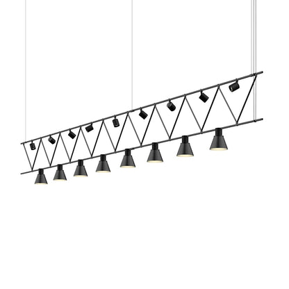 Sonneman Suspenders 8 Light 170" Wide LED Linear Chandelier